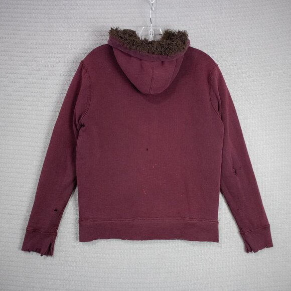 Y2K Aeropostale Fur lined zip up hoodie sweatshirt - Picture 2 of 13